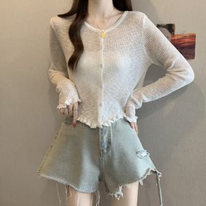 Áo Khoác Cardigan Len Phong Cách Pháp Chống Nắng Mát Mẻ