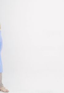 MFMW Ababil Midi Dress Gamis Biru Motif Salur