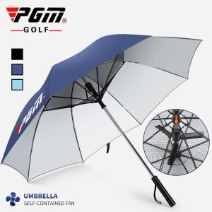 PGM GOLF Umbrella Straight with Fan New Design Ourdoor Umbrellas Sun Protection UV Protection Parasol YS005
