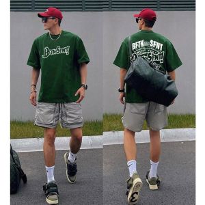 Loose Fit Heavyweight Cotton American Style Short Sleeve T-Shirt for Men Summer Casual Wear Comfortable Breathable Tee Shirt