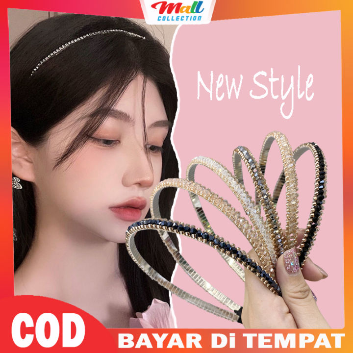 MALL Bondu Korea Bando Mutiara Diamond Fashion Rambut Wanita Cantik ...