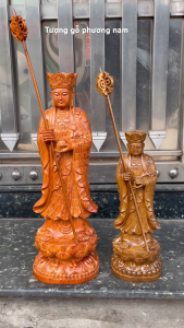 Tượng phật địa tạng cao 30cm và 40cm chất liệu gỗ hương và gỗ bách xanh