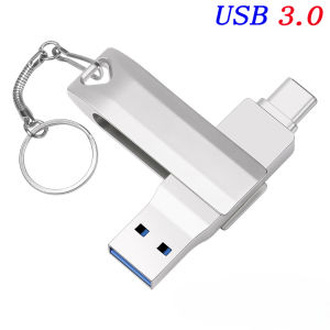 Jaster | JASTER USB3.0 TYPE-C 2 IN 1 Pen Drive 128GB Business Gift Memory Stick 64GB Free Key Chain USB 3.0 Flash Drive 32GB Metal U Disk