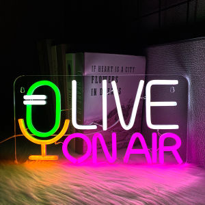 Live On Air Neon Sign For Wall DecorLed Neon Light For Live RoomGame RoomBroadcasting RoomMusic StudioBedroom DecorParty