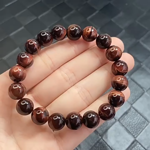 Vòng Tay Phong Thuỷ PAG Đá Thạch Anh Mắt Hổ Đỏ Nâu Size 8-14mm