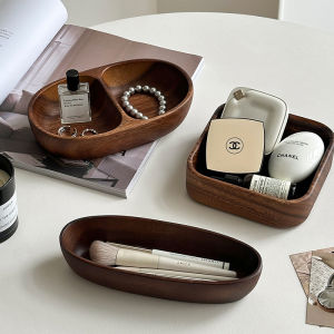 ชั้นวางเครื่องประดับแบบเรือขนาดเล็กทำจากไม้แขวนหินน้ำมัน Walnut สำหรับจัดระเบียบในห้องน้ำ เครื่องประดับตกแต่งสไตล์สุดหรู