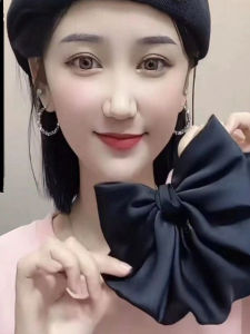 หมวกเบรนเนอร์ผ้าพันคอปมผีเสื้อขนาดใหญ่ เครื่องประดับผม หมวกทรงหมวกบังคลานางฟ้า ที่คาดผม หมวกบุหรี่ ที่คาดผมแบบซ้อนชั้น