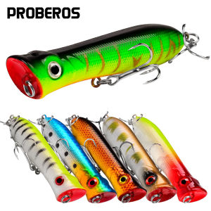 Topwater Popper Saltwater Fishing 8cm-12g 6# Floating Bait Hard Bait Artificial Wobblers Plastic Fishing Tackle for Striper Pike