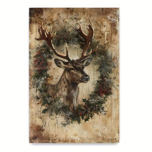 500/1000/1200/2000PCS Jigsaw Puzzle Beautiful Metallic Deer With Wreath For Adults Perfect For Quiet Evening Activity