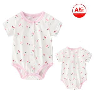 Prince Danton | Bodysuit Mỏng Tay Ngắn Hình Tam Giác Cotton Hồng Dâu
