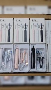 Bàn Chải Điện Đánh Răng Sonic X3 MÀU ĐEN Thông Minh 6 Chế Độ Làm Sạch Tặng Kèm 4 Đầu Thay Thế Lông Mềm Cao Cấp | TEKI