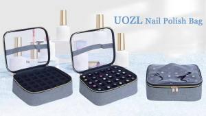 Hộp Đựng Sơn Móng Tay UOZL Sức Chứa 30 Chai Có Ngăn Chia Rời Chất Liệu Polyester Dùng Để Đựng Cọ Trang Điểm Và Dụng Cụ Làm Móng.