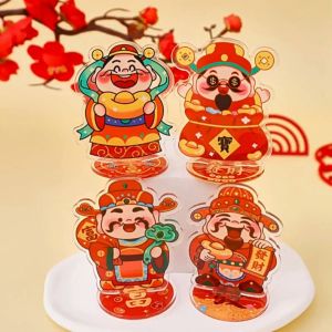 Chinese Fortune God of Wealth Cute New Years Wish God of Wealth Acrylic Table Decoration Ornaments