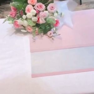 SKYGallery Kertas Buket Cellophane Flower Wrapping Paper Color Frame Transparan List Waterproof KB6054