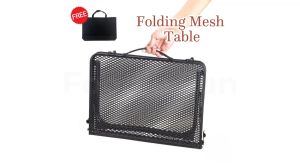 Multifunctional Folding Mesh Table Iron Camping Table Steel Mesh Table Outdoor Portable Shelf Mesh Meja Khemah Lipat