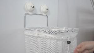 FECA D42 Suction-Cup Laundry Net Bag | Space-Saving Suction Laundry Bag with ABS Cup & Rubber Pad
