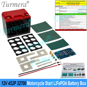 32700 LiFePO4 12V Battery Box 4S2P Holder 40A Balance BMS Customize LED Displayer for Replace 12V Motorcycle Start Lead-Acid Use