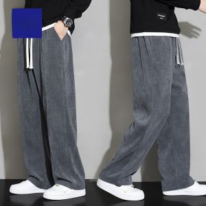 ROMON | Quần dài thường ngày bằng vải nhung kẻ cạp vừa cho nam mùa thu đông quần dài thể thao rộng rãi thoải mái thoáng khí