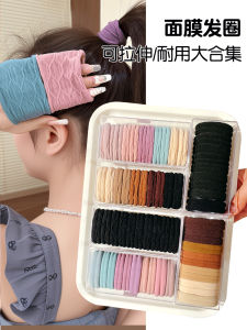 ยางรัดผมทรงหางม้าสูงที่ยืดหยุ่นสูงและทนทานสำหรับผู้หญิงในฤดูร้อน รัดผมหน้ากาก เครื่องประดับผม รัดผมแบบสวมที่สวมใส่สบาย