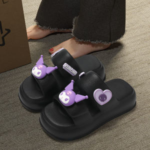 HelloKitty Womens Slippers Summer Outdoor Wear Thick Bottom Home Increase Height Sandals Comfortable Indoor Casual Flats