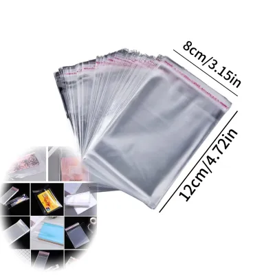 100/200/500Pcs OPP Self Sealing Transparent Plastic Bag Cellophane Bags Self Adhesive for Jewelry Gift Cookie Candy Packaging