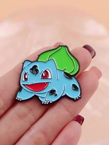 DUODUOBAO | 4Pcs Pokemon Enamel Pins Set Cute Pikachu Charmander Bulbasaur Squirtle Brooches for Backpack Fans Gifts