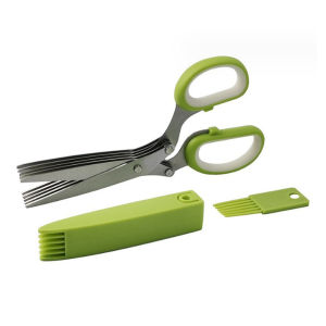 5-Layer Kitchen Scissors Scallion Green Onion Spice Herb Scissors Multifunctional Vegetable Cutting Shears Kitchen Accessories