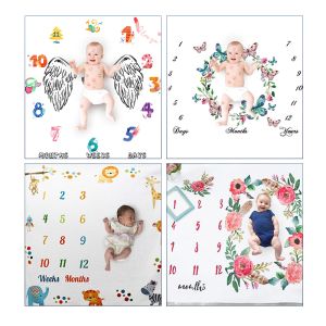 Baby Monthly Blanket Newborn Growth Memory Cloth DIY Photography Props Background Cloths Baby Gifts