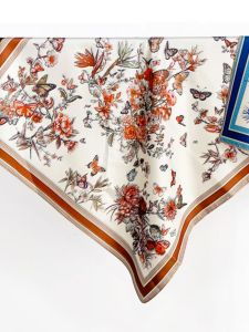 Khăn Choàng Lụa Hai Mặt Nhiều Màu Sắc Nhỏ Cho Phụ Nữ Mùa Đông Xuân Thu Lụa Thật Chất Liệu Lụa Hoa Bướm Trang Trí Khăn Choàng