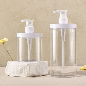 1 PC 500 ml/1000 ml ขวดปั๊มพลาสติกขวดรีฟิลขวดปากกว้างสไตล์เติมที่ว่างเปล่าสําหรับสบู่อาบน้ํา