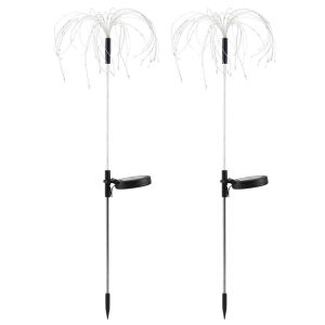 2Pcs Solar Fireworks Lights 8 Lighting Modes Solar Fairy Light LED Sparklers Firework Lamp for Yard Garden Flowerbed Party Decor