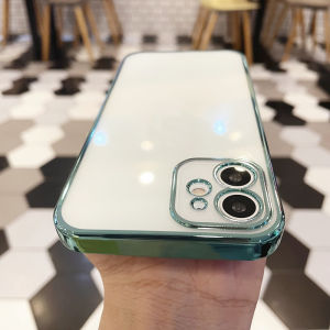 Green Transparent Phone Case for Realme 10 9 8 GT Neo 3T 2 2T Narzo 50 C21 Pro Pro+ Pro Plus 4G 5G Shockproof Protective Cute New Design Creative Plating Clear Soft Casing Cover K1-1