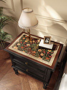 Dustproof Leather American Style Bedside Table Mat Easy to Maintain Waterproof Non-Washable Luxury Dustproof Tablecloth