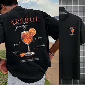 เสื้อยืดคอกลมพิมพ์ลายน้ำผลไม้ฤดูร้อนสำหรับผู้ชายในวันหยุดที่ทันสมัยระบายอากาศได้และสะดวกสบายเสื้อลำลองกลางแจ้ง