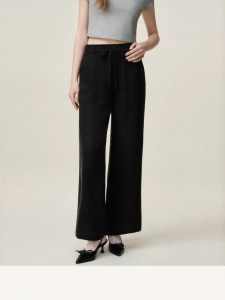 AIVEI | Summer Casual Commuter Straight Leg Loose Waist Black Pants