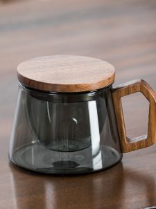 High-End Glass Tea Cup for Office Use Tea Water Separation Men Women Special Personal Drinking Tea Cup Modern Minimalist Style