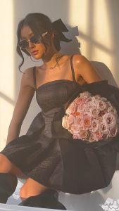 Newfangled Váy ngắn xoè babydoll màu đen - Babie Dress Black