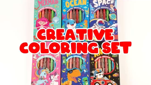 【SG Stock】Dinosaur Band Creative Coloring Set Kids Art Kit with Markers Coloring Book & Puffy Stickers