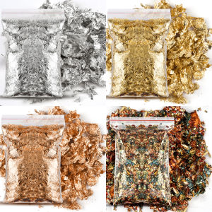 1/2/3/5/10g Imitation Gold Sliver Copper Foil Sequins Glitter Craft Leaf Flake Sheet Shiny Foil Paper Gilding DIY Nail Art Decor