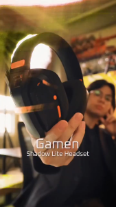 GAMEN Headset Bluetooth 5.3 Gaming Wireless 3 Mode Koneksi Low Latency Driver 40mm Shadow Lite Black - Garansi 1 Tahun