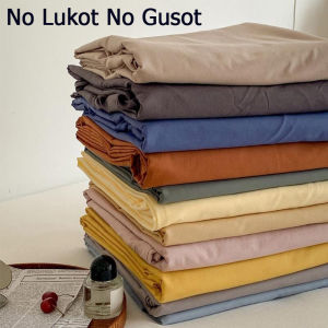 WEICEE 3 in 1 Bedsheet No Lukot No Gusot Plain Bed Sheet Cover With Garter (Includes 1 Fitted sheet & 2 Pillowcases)