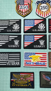 [Hỏa Tốc TPHCM] Patch_Velcro Thêu US Navy - US Army - Veteran có mặt gai để dán lên quần áobalo