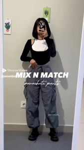 American Retro Putih Celana Kargo Wanita Terbaru Casual Baggy Y2K Import Kekinian Straight-Leg Celana Wanita Street Sty