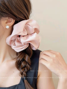 Silk Satin Large Bow Hair Ties Womens New 2025 Elastic Hair Bands Korean Style Fashionable Hair Accessories Head Ropes