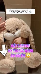 Gấu Bông Thỏ Hờn Dỗi Dễ Thương Thỏ Giận Dữ Lông Xoắn Cao Cấp