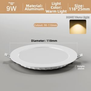 ZIQING | Commercial LED Recessed Light Trimless 3-Color Dimmable