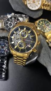 CURREN | CURREN Luxury Mens Chronograph Watch Quartz Movement Stainless Steel Band with 43mm Dial Fashion Sports Wristwatch