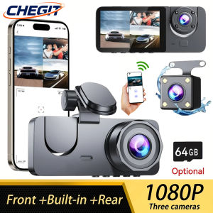 Triple Lens WiFi Dashcam 2/3 Channel Car Camera 1080P HD Video Recorder Night Vision Car DVR with Wide Angle for Front and Rea