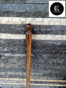 Tongkat jalan kayu Kelor Jawa motif profil lurus A155