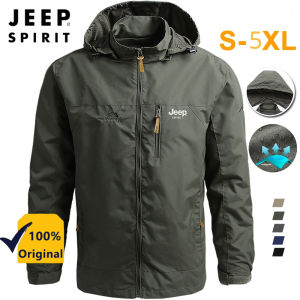 Jeep tinh thần Áo khoác giản dị Nam Kích thước lớn ngoài trời Hoang Dã áo khoác không thấm nước áo khoác Jacket Bomber trùm đầu